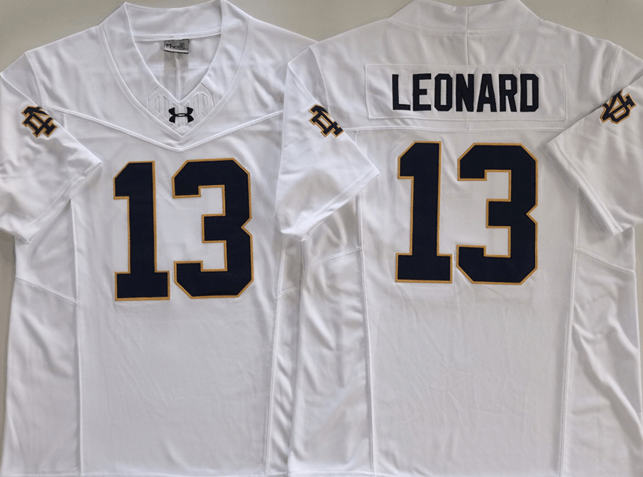Other Men's Notre Dame Fighting Irish #13 Riley Leonard White 2024 Size US XL / EU 56 / 4 - 1 Thumbnail