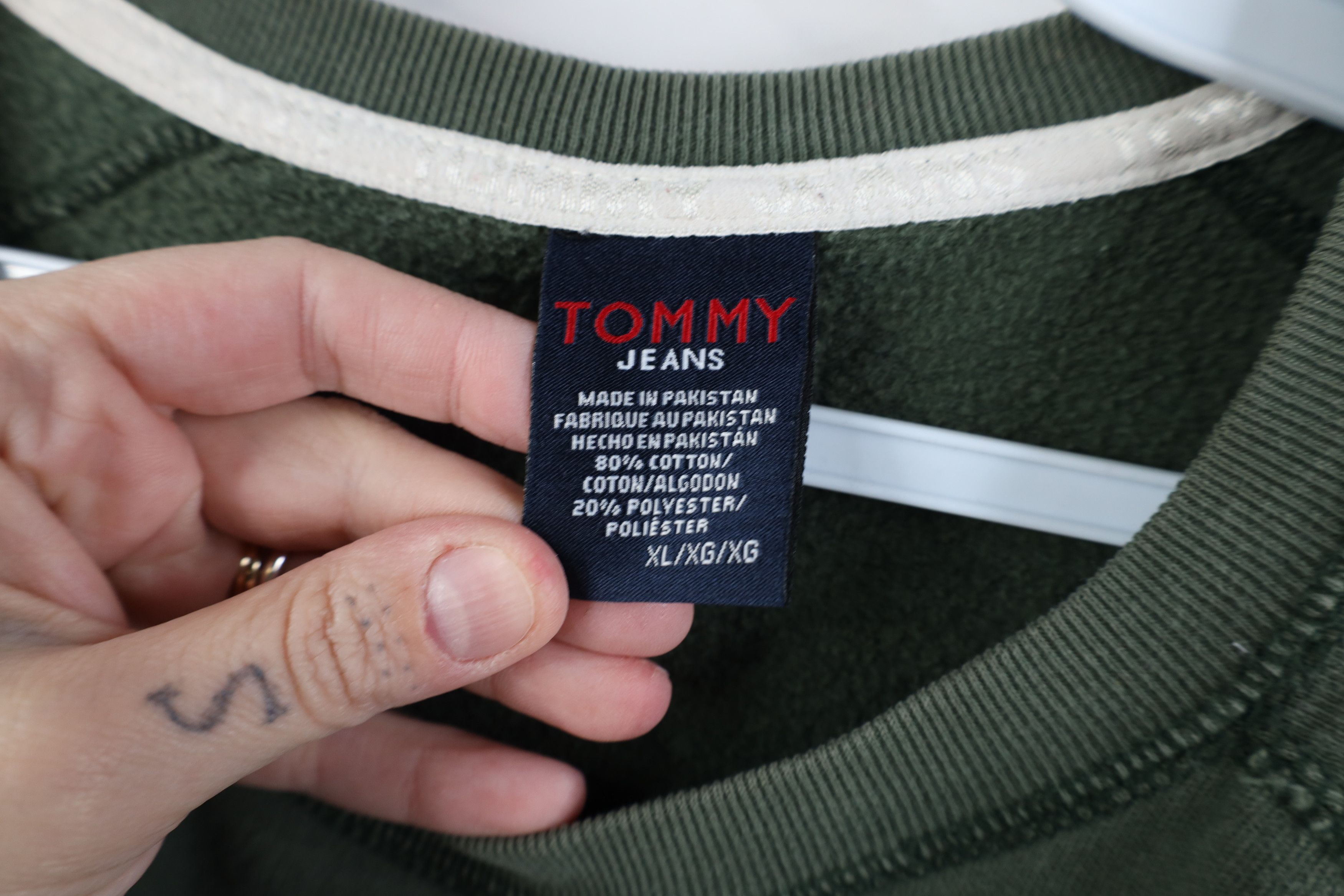 Tommy Hilfiger Vintage 90s Y2K Tommy Hilfiger Crewneck Sweatshirt Green Size US XL / EU 56 / 4 - 5 Thumbnail