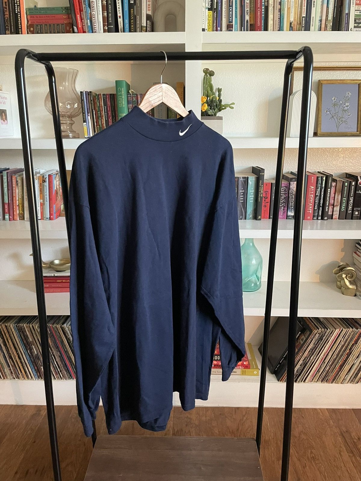 Nike × Vintage 90’s Nike navy mock neck Size US XXL / EU 58 / 5 - 1 Thumbnail