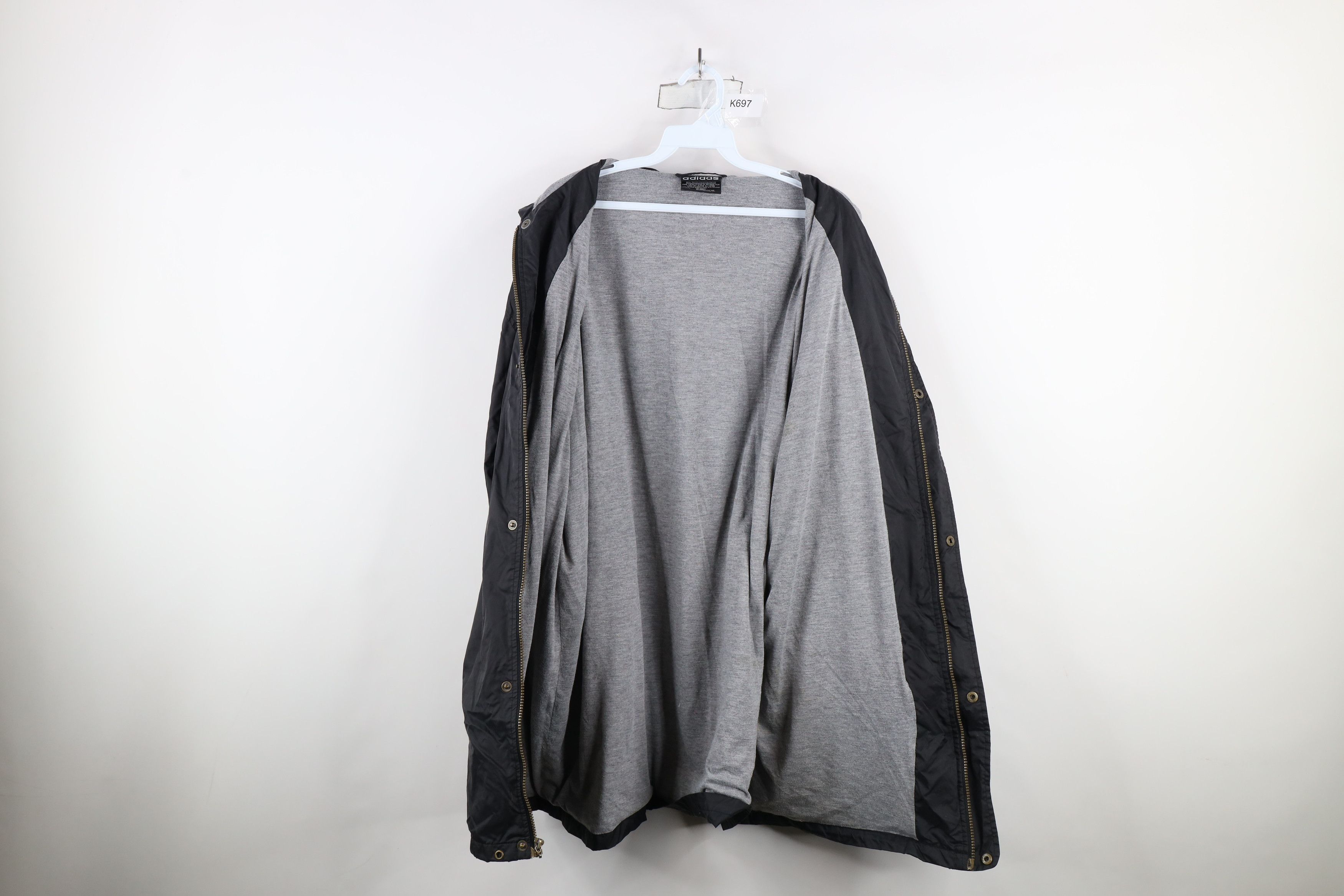 Adidas × Vintage Vintage 90s Adidas Lined Hooded Parka Windbreaker Jacket Size US XL / EU 56 / 4 - 9 Thumbnail