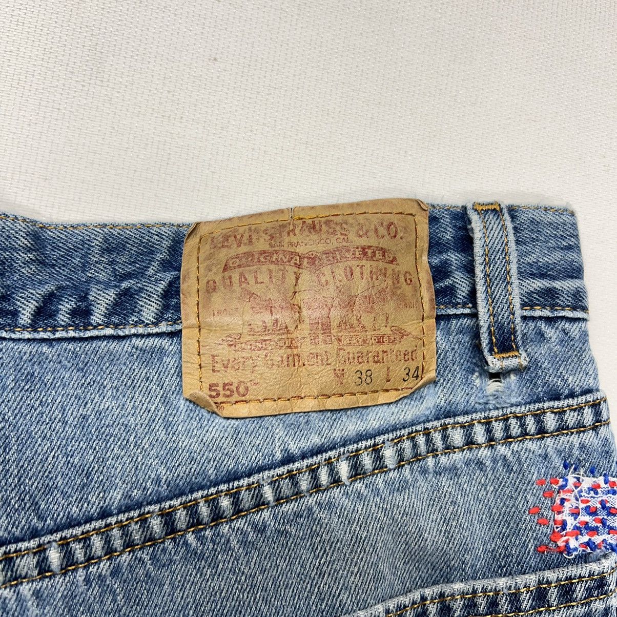 Levi's × Vintage VTG Levis 550 Jeans Blue Cropped Relaxed Fit Denim Baggy Size US 38 / EU 54 - 12 Thumbnail