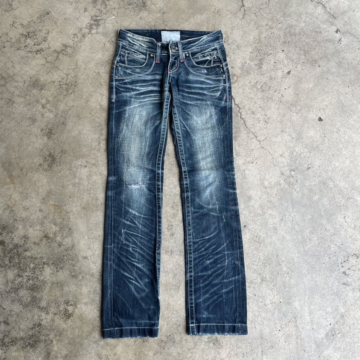 Japanese Brand 🔥🇯🇵Vintage Lolita Stoned Washed Women Denim Jeans Size 29" - 1 Thumbnail