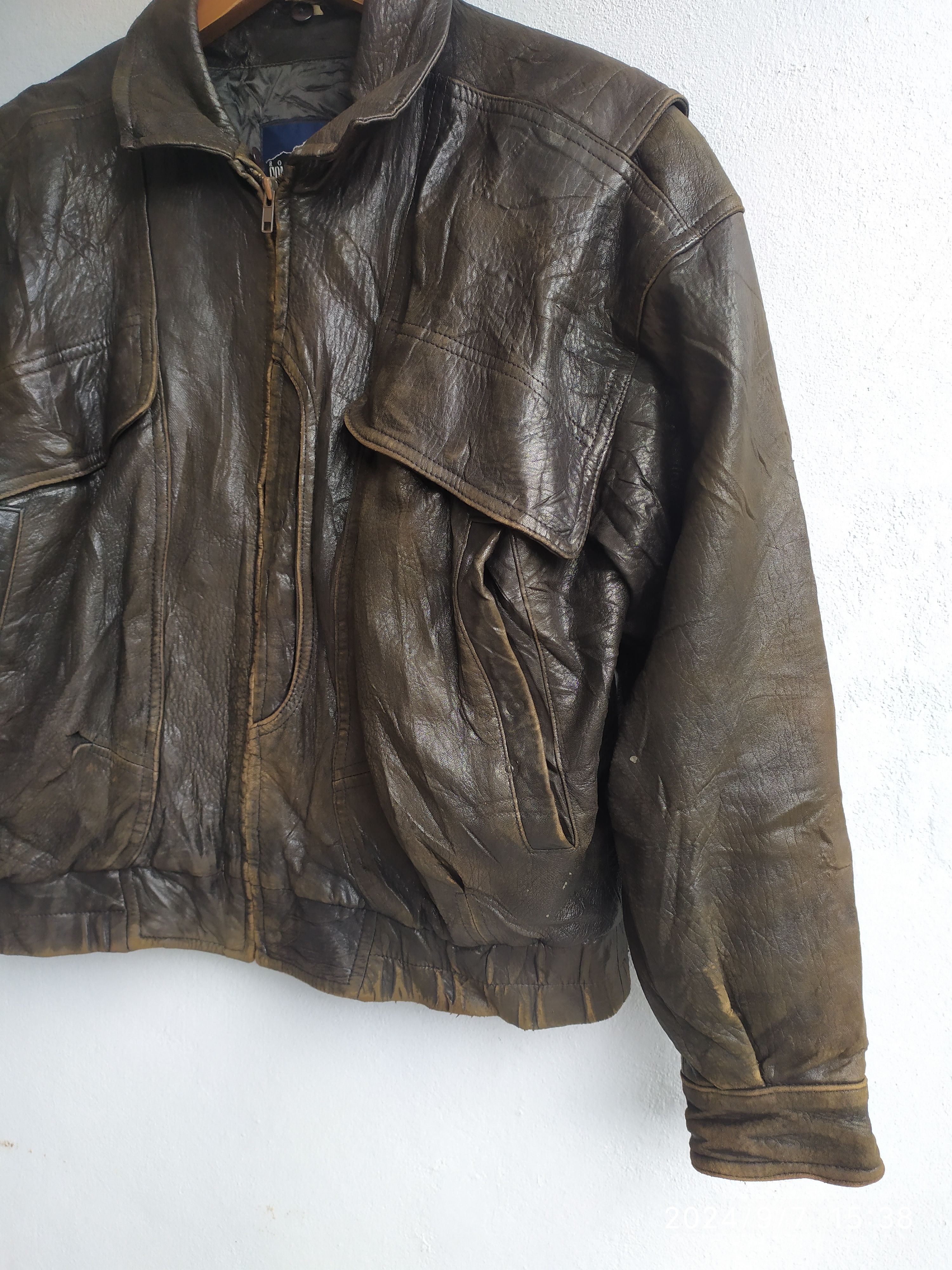 Vintage Vintage Robert Comstock Bikers Leather Jacket Size US L / EU 52-54 / 3 - 6 Thumbnail