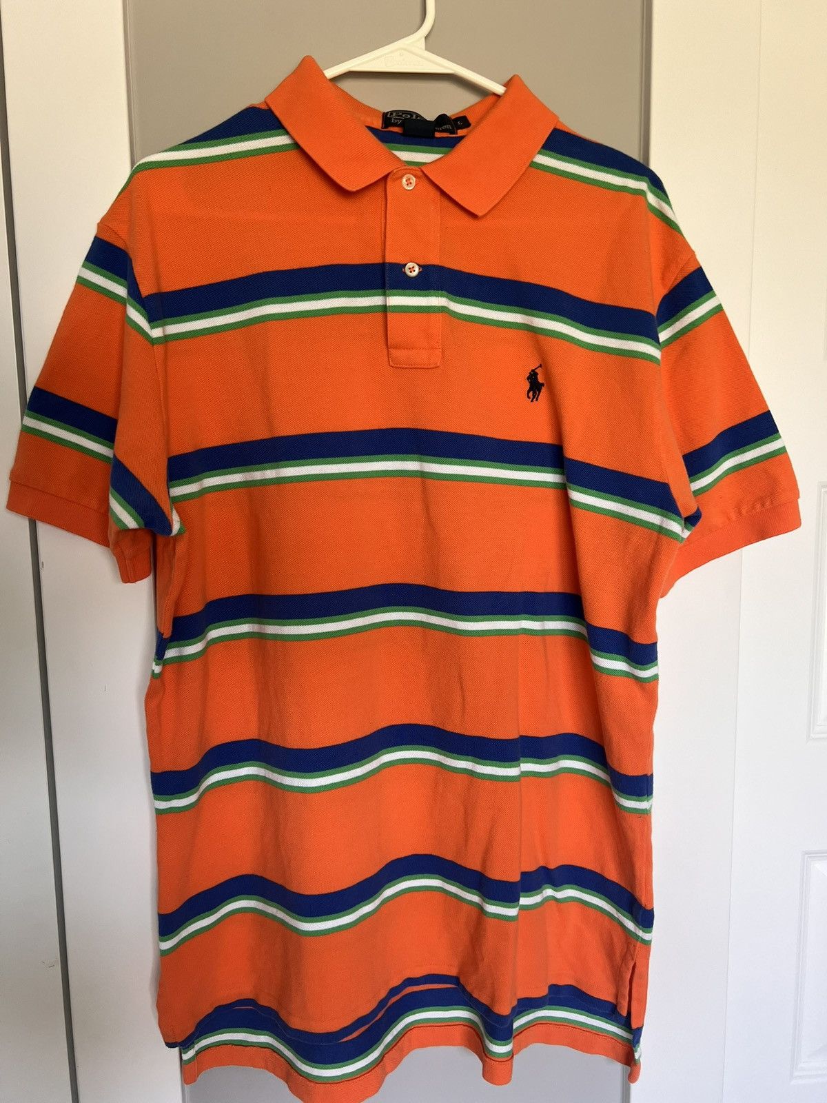 Polo Ralph Lauren Polo Ralph Lauren Orange Striped Shirt Size US L / EU 52-54 / 3 - 5 Thumbnail