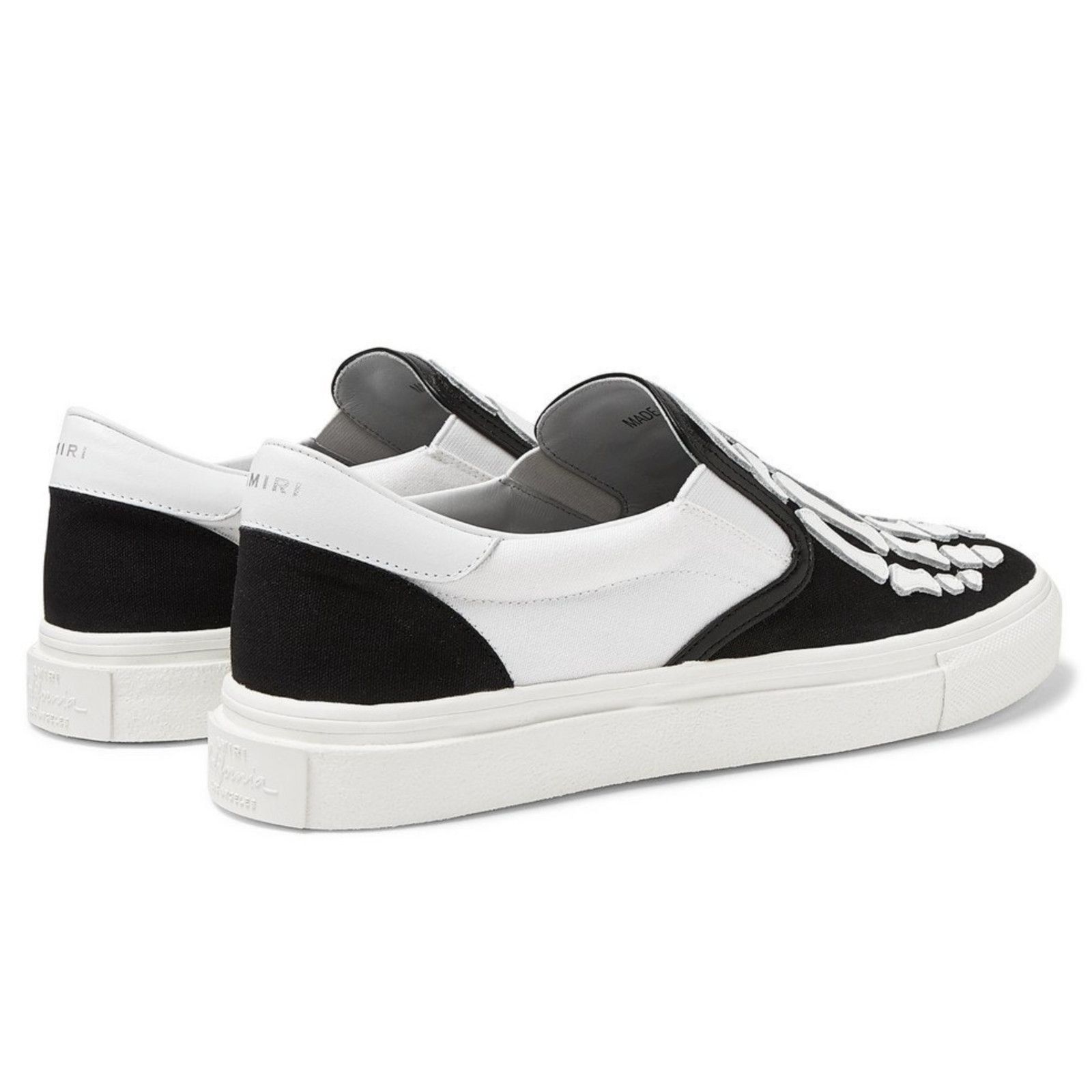 Amiri Amiri Mens Black White Skeleton Slip On Bones Sneakers 44 11 Size US 11 / EU 44 - 11 Thumbnail