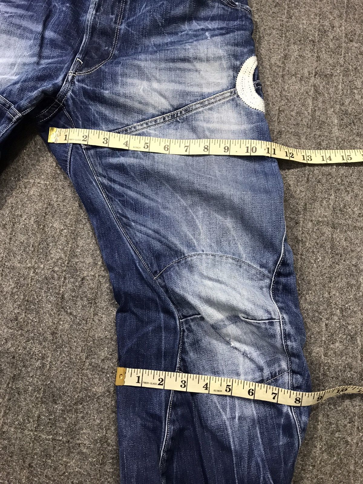 G-Star G Star Raw 3 Denim Biker Design Indigo Low Rise Straight Cut Size US 29 - 12 Thumbnail
