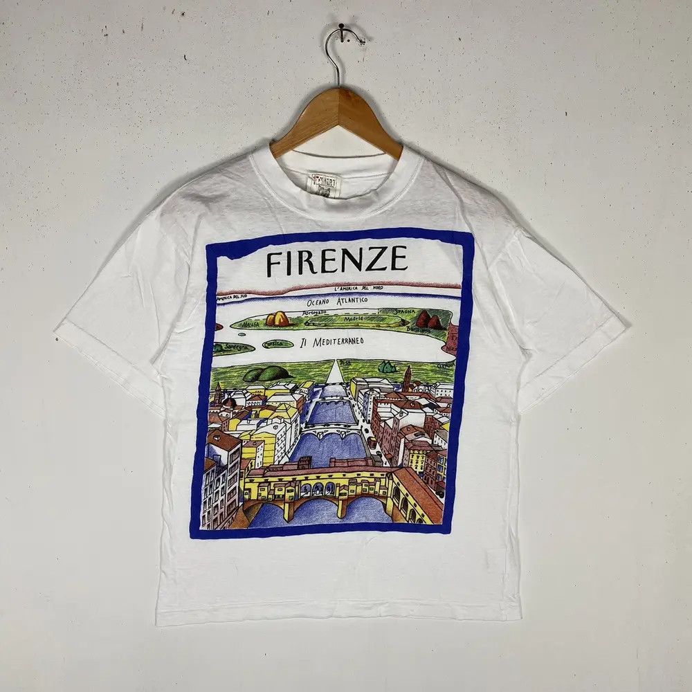 Vintage Vintage 80's The ART OF FIRENZE CITY Graphic Tee Size US M / EU 48-50 / 2 - 2 Thumbnail
