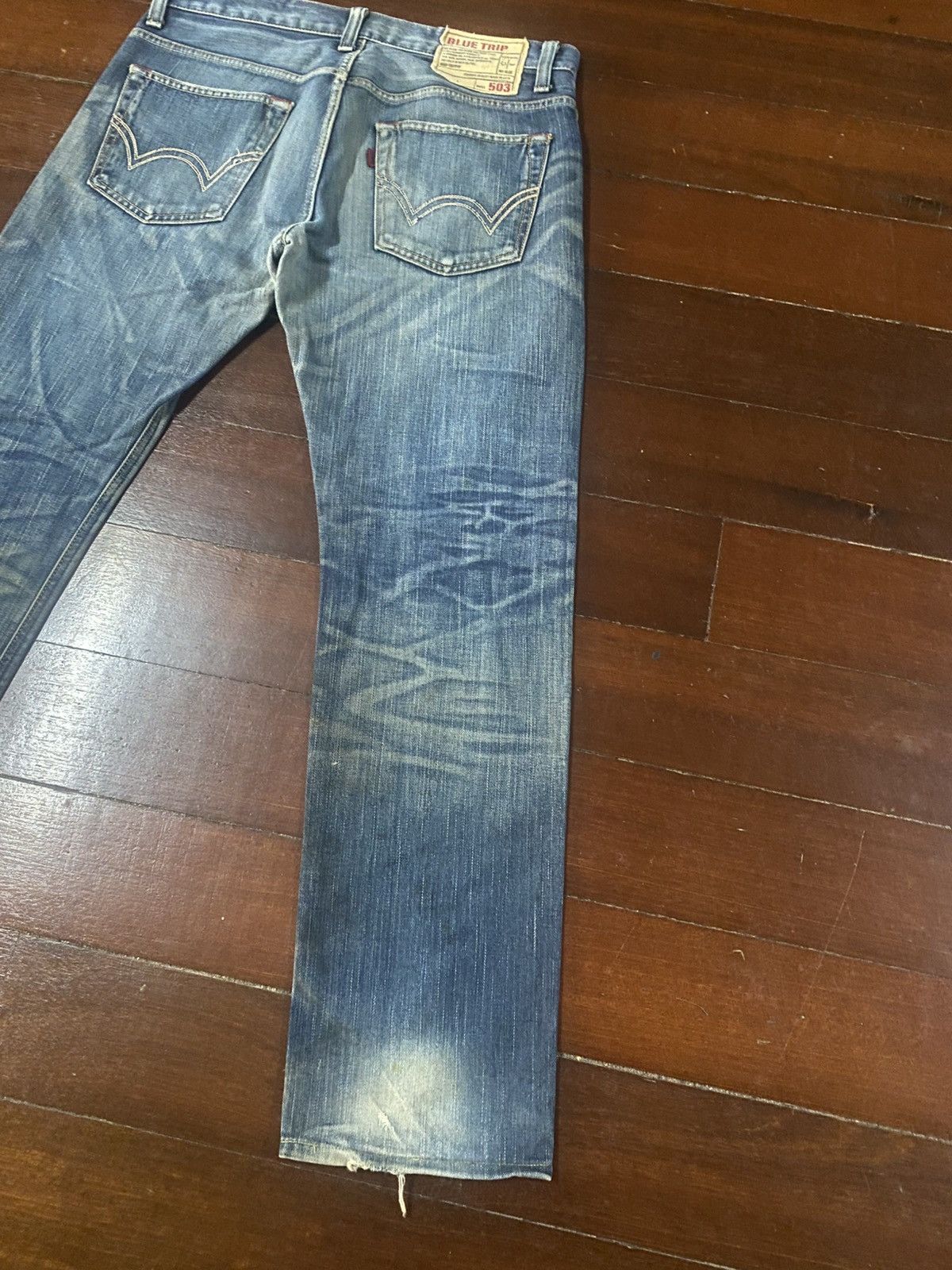 Edwin Fire Edwin 503 blue trip Flare Distressed Denim Size US 38 / EU 54 - 11 Thumbnail