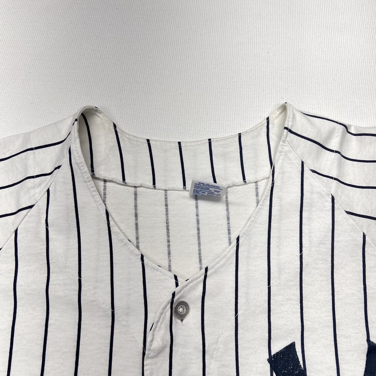 New York Yankees × Vintage VTG Russell Yankees Jersey White Pinstripe Blank Athletic Size US XL / EU 56 / 4 - 5 Thumbnail