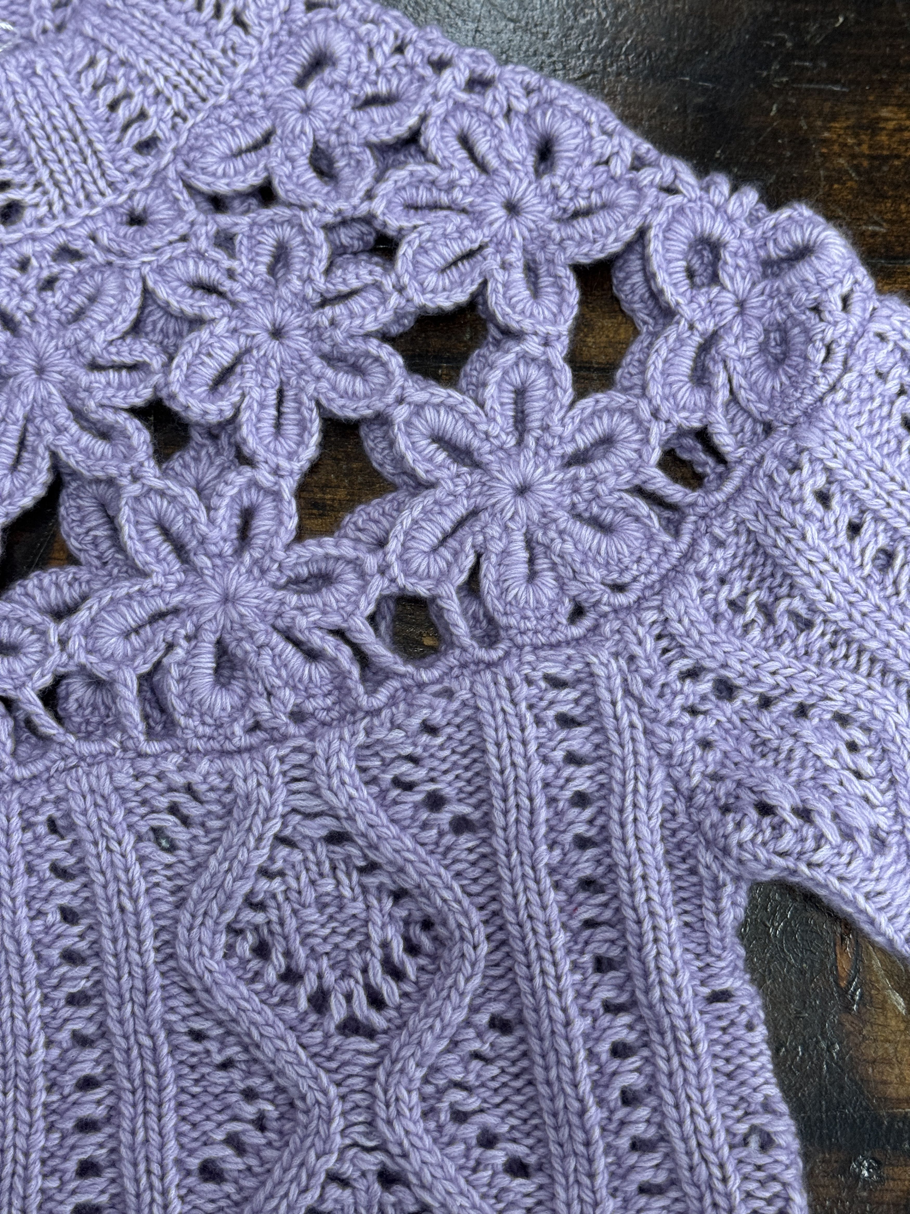 Marie Oliver Lilac Crochet Sweater Size S / US 4 / IT 40 - 3 Thumbnail