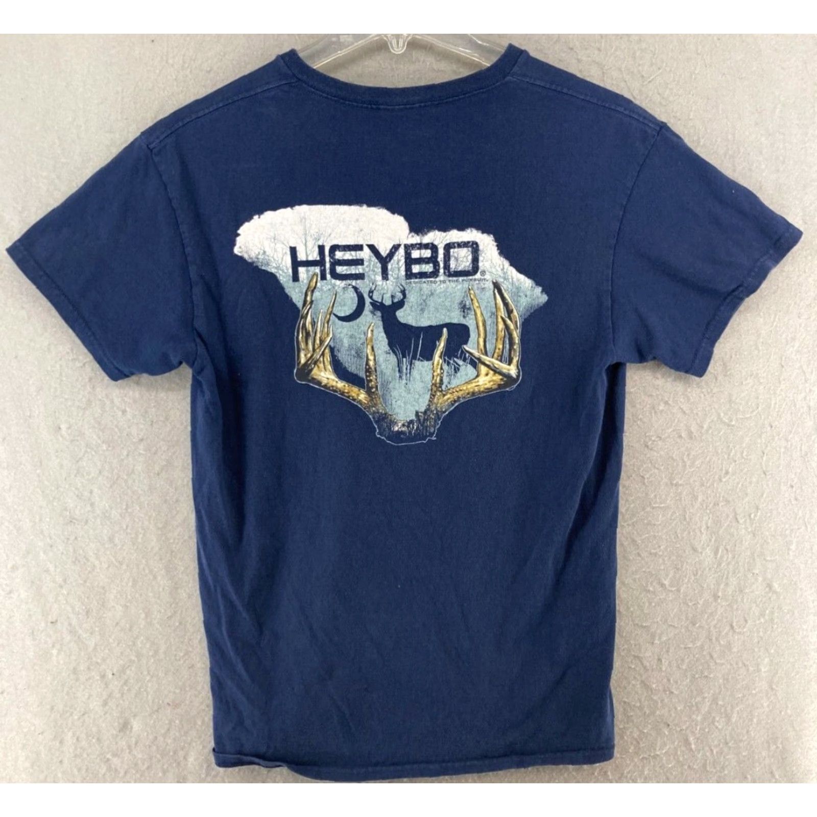 Vintage HeyBo Mens TShirt Medium Blue Outdoor Logo Hunting Shirt/Mens/Medium/Blue Logo Graphic Print Cotton Knit Crew Neck Short Sleeve BuyNow Size US M / EU 48-50 / 2 - 6 Thumbnail