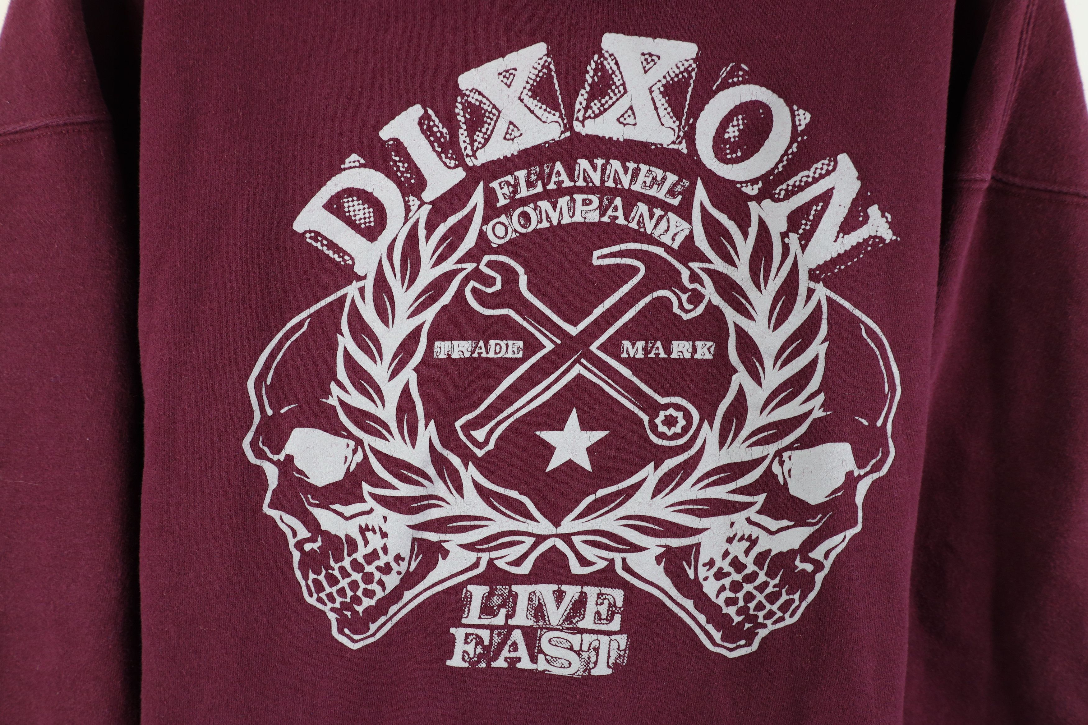 Vintage Dixxon Flannel Company Live Fast Skull Hoodie Sweatshirt Size US XL / EU 56 / 4 - 4 Thumbnail
