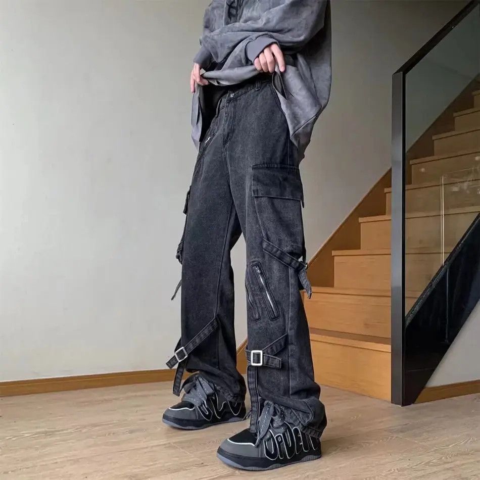 Japanese Brand Retro loose high street straight leg jeans Size US 32 / EU 48 - 2 Thumbnail