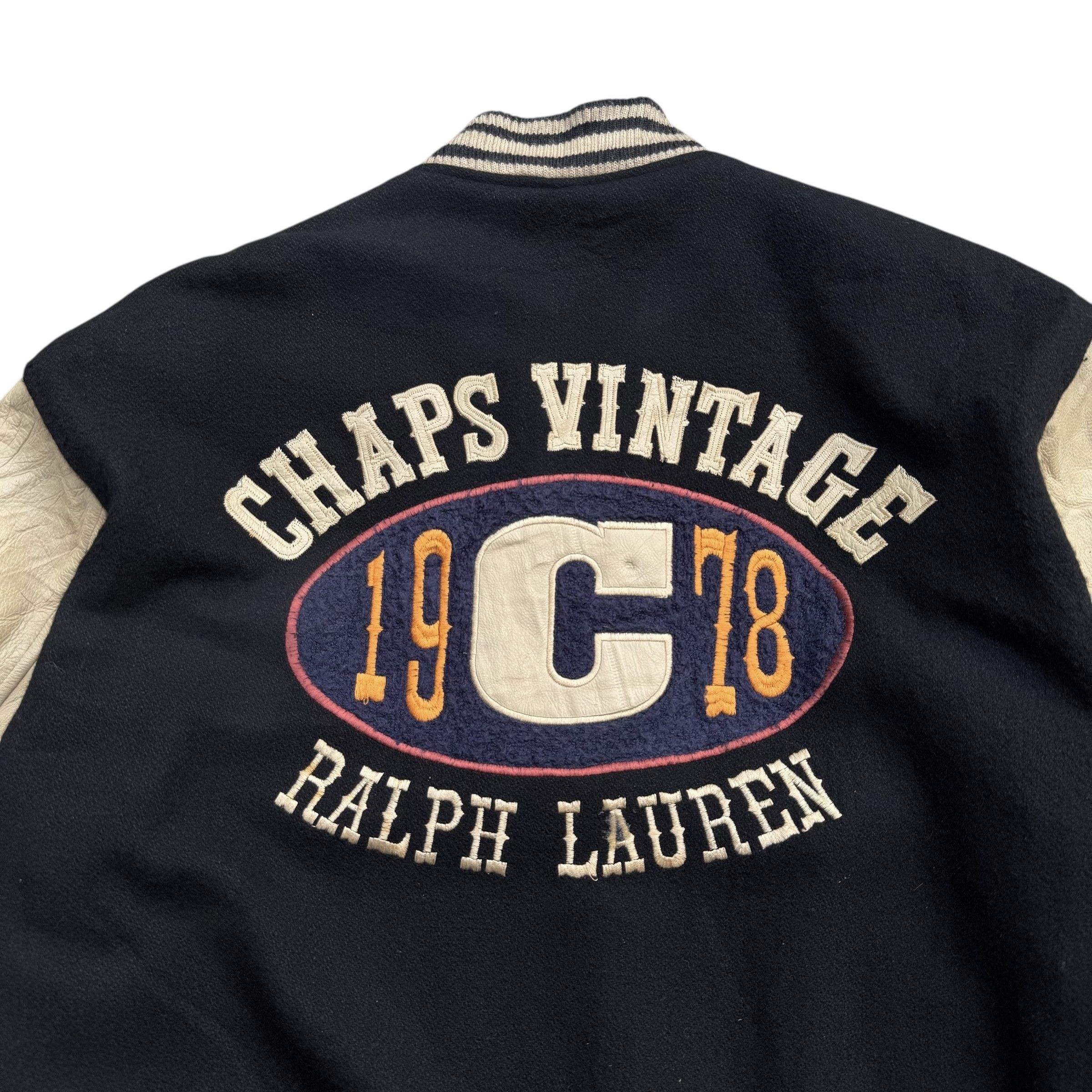 Chaps Chaps Vintage 1978 Ralph Lauren Wool Leather Varsity Jacket Size US L / EU 52-54 / 3 - 7 Thumbnail
