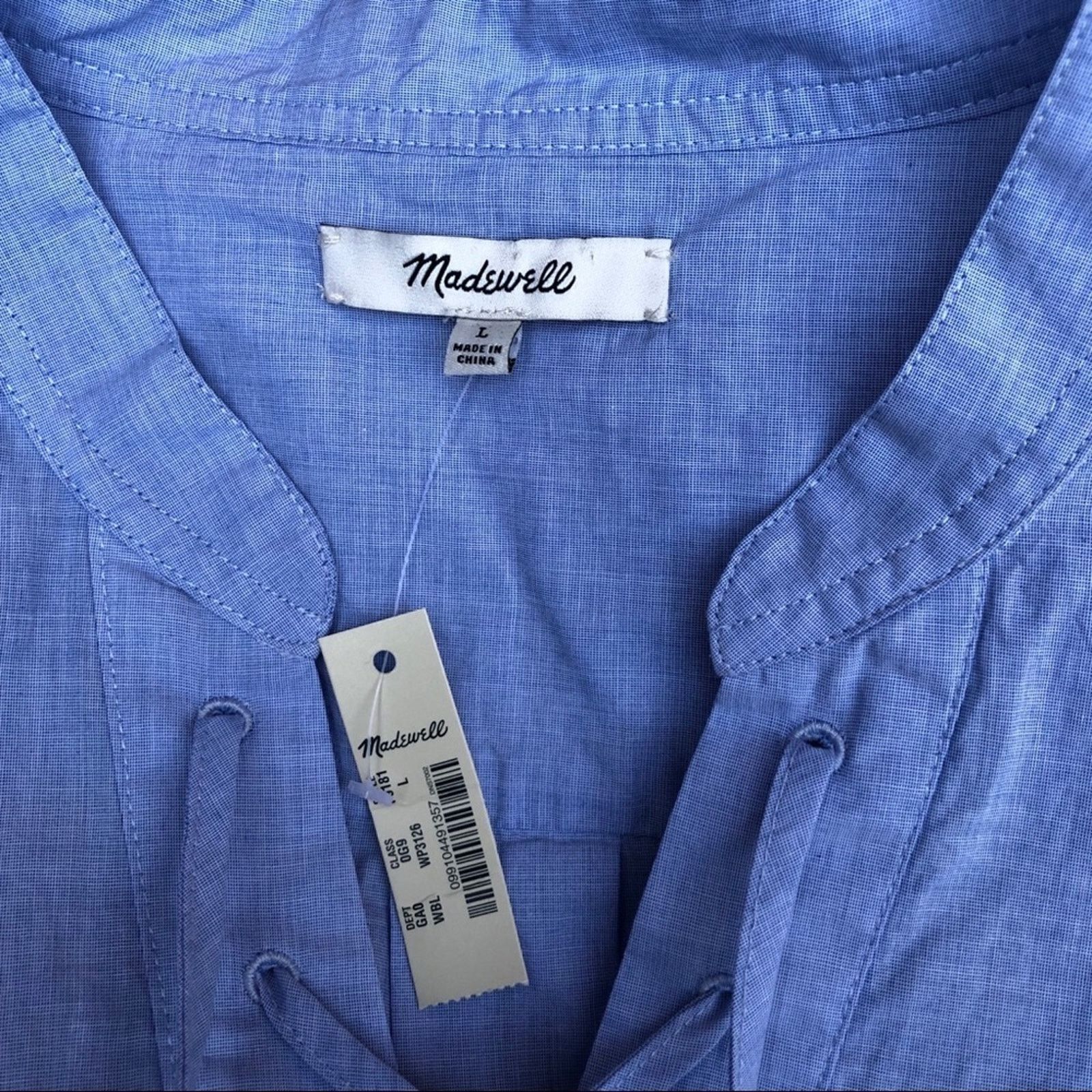 Madewell Madewell blue Terrace Lace-Up Shirt size Large Size L / US 10 / IT 46 - 7 Thumbnail