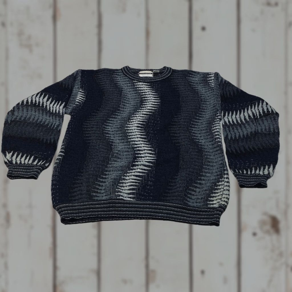 Vintage VINTAGE Evoluzione Sweater Mens Large Black Gray Grandpa Wool Blend Italy 7402 Size US L / EU 52-54 / 3 - 1 Thumbnail