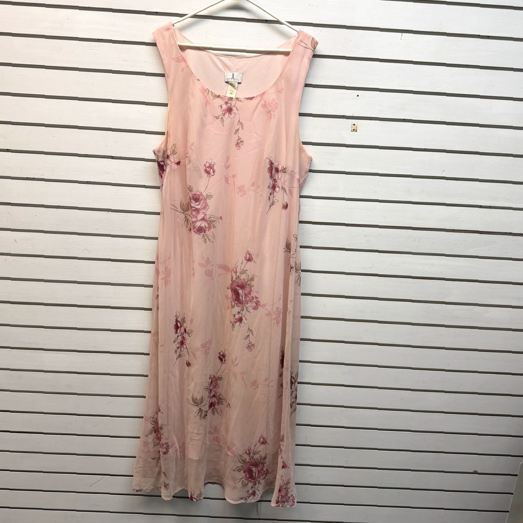 Vintage VINTAGE JL Studio Dress Jacket Set Womens 26W Pink Floral Maxi Chiffon Wedding 2 Piece Outfit/Set Bohemian 90s Flower Formal Size 4XL / US 24-26 - 3 Thumbnail