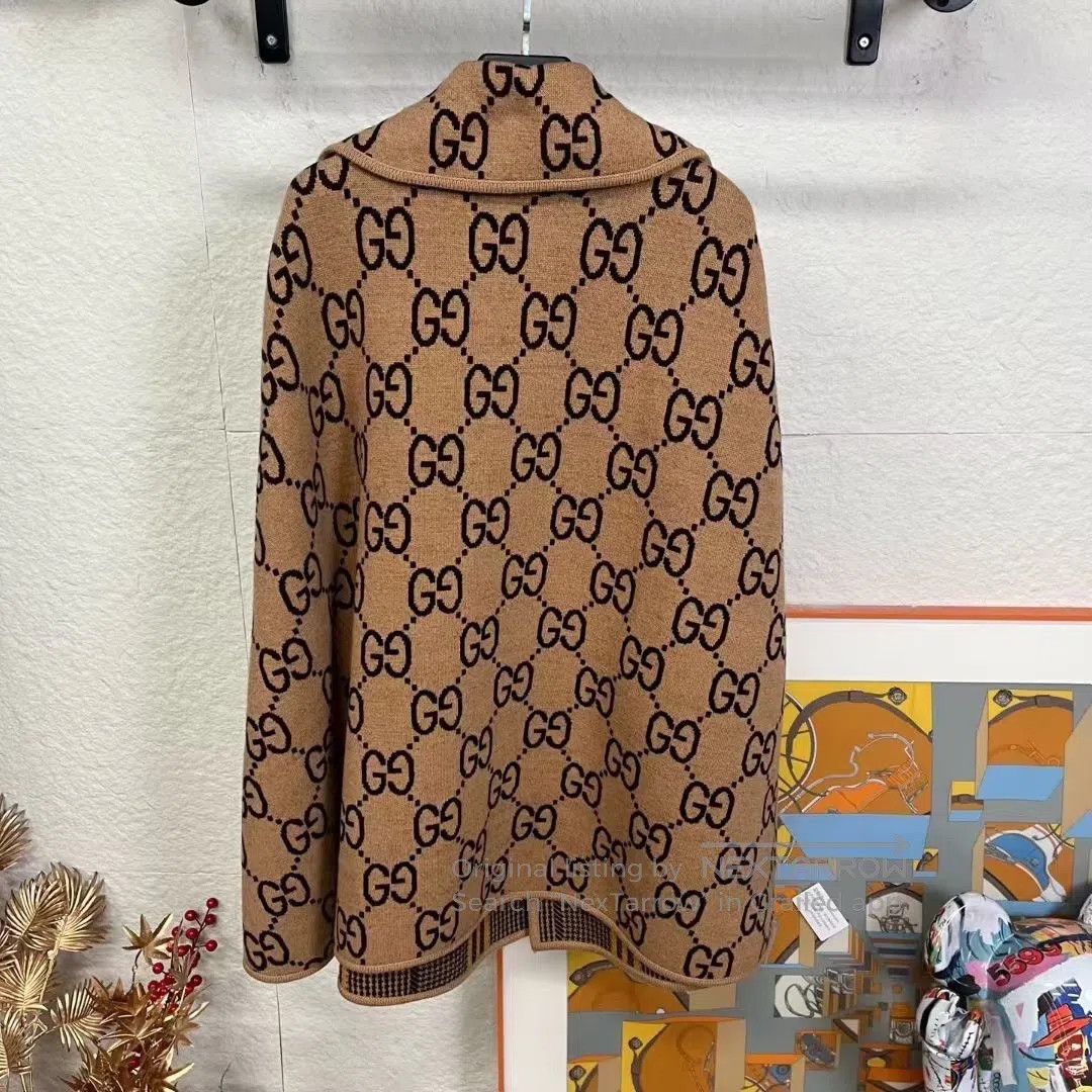 Gucci Guicci Reversible All-Over Print Wool Cape Coat| Size M / US 6-8 / IT 42-44 - 2 Thumbnail