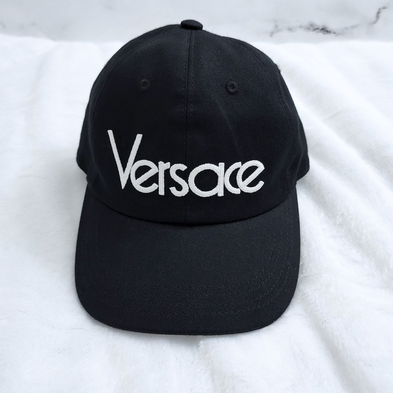 Versace Vintage Logo Baseball Cap Black Size M MSRP $360
