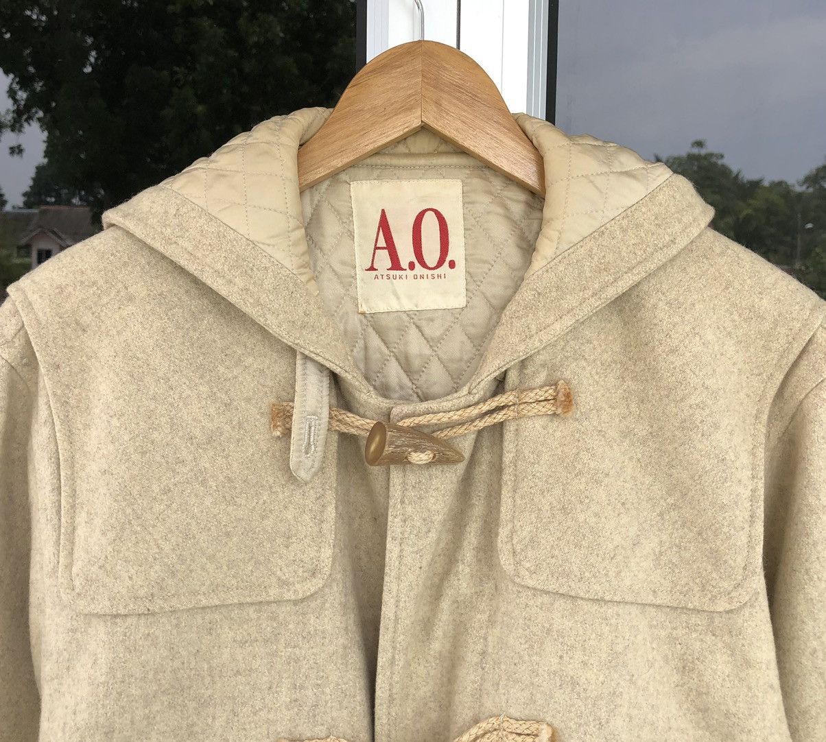 Japanese Brand Vintage A.O. Atsuki Onishi Wool Duffer Hoodie Jacket Size US M / EU 48-50 / 2 - 6 Thumbnail