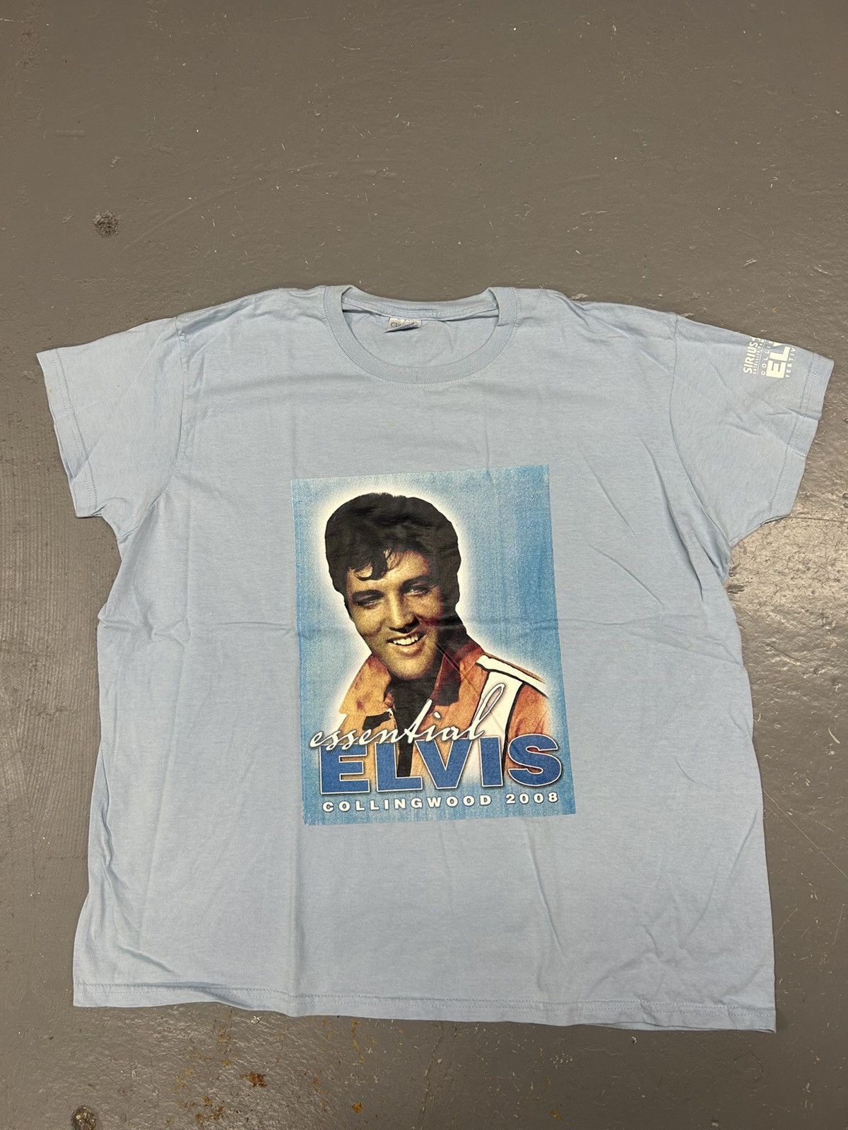 Band Tees × Vintage Crazy Vintage Y2K Essential Baby Blue Elvis Graphic T-Shirt Size US XXL / EU 58 / 5 - 1 Thumbnail