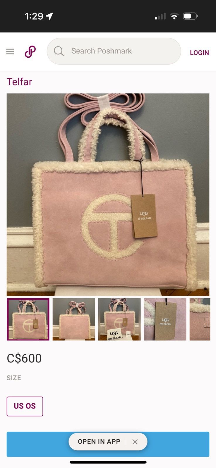 Telfar × Ugg Telfar xUGG Medium Shopper – Pink Shearling (Rare) Size ONE SIZE - 8 Thumbnail