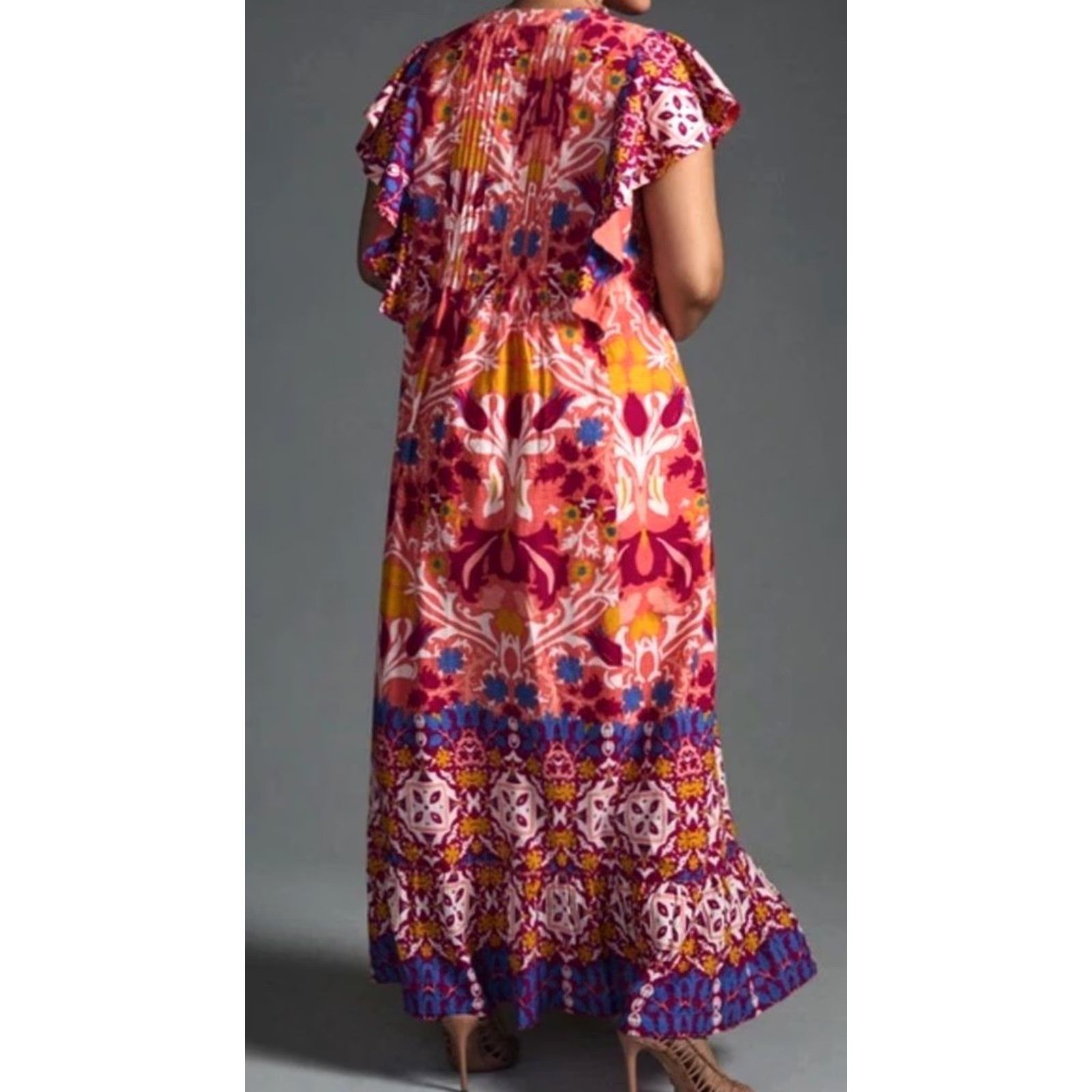 Anthropologie NWT Anthropologie Maeve The Cassandra Maxi Dress Plus Size 2X Maxi Dress Floral Multicolor Flutter Sleeve Bohemian 2XL Womens Shirts? Size XXL / US 16-18 / IT 52-54 - 3 Thumbnail