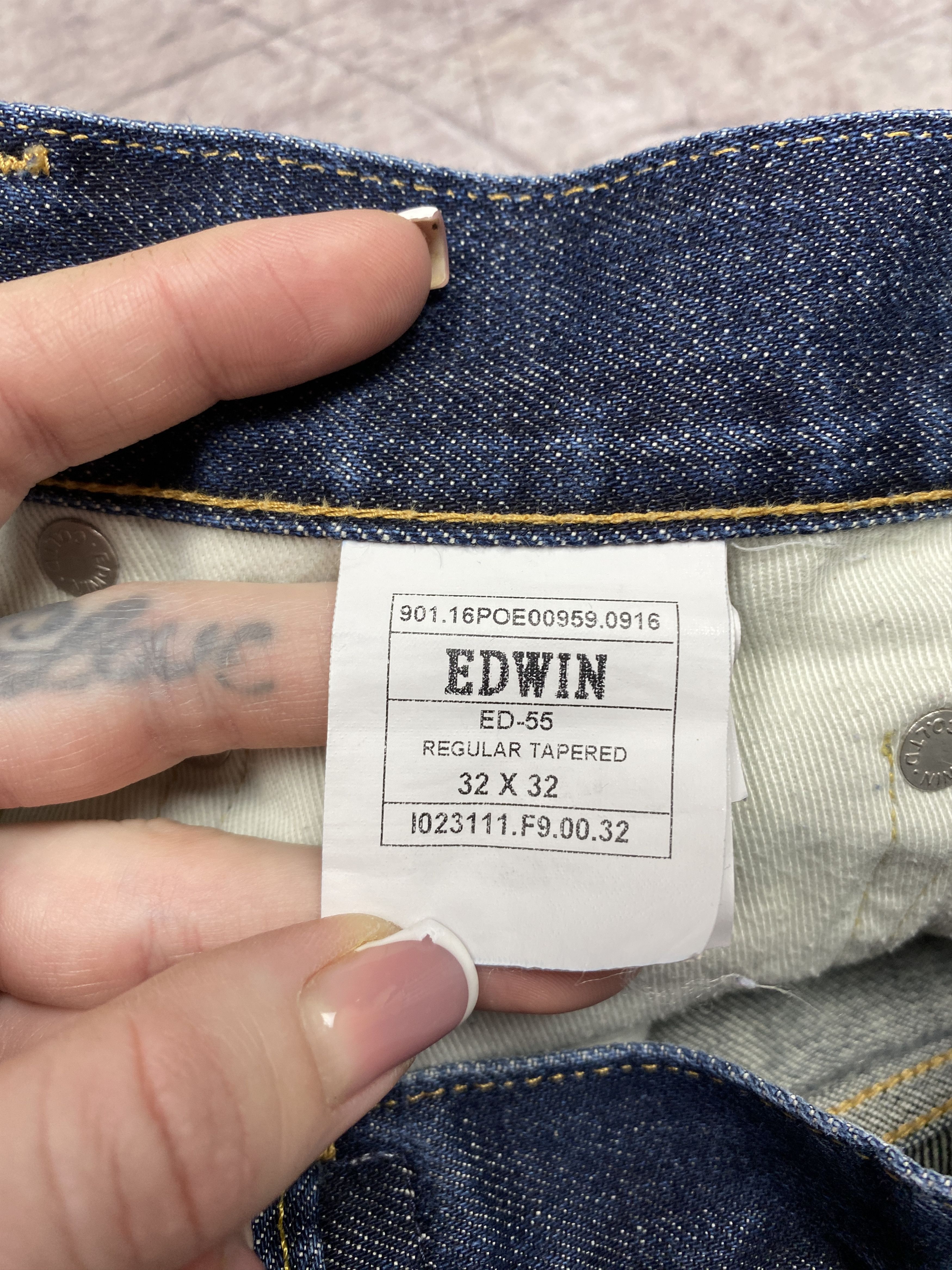 Edwin × Vintage Edwin Mens Regular Tapered Denim Pants Jeans Size US 32 / EU 48 - 10 Thumbnail