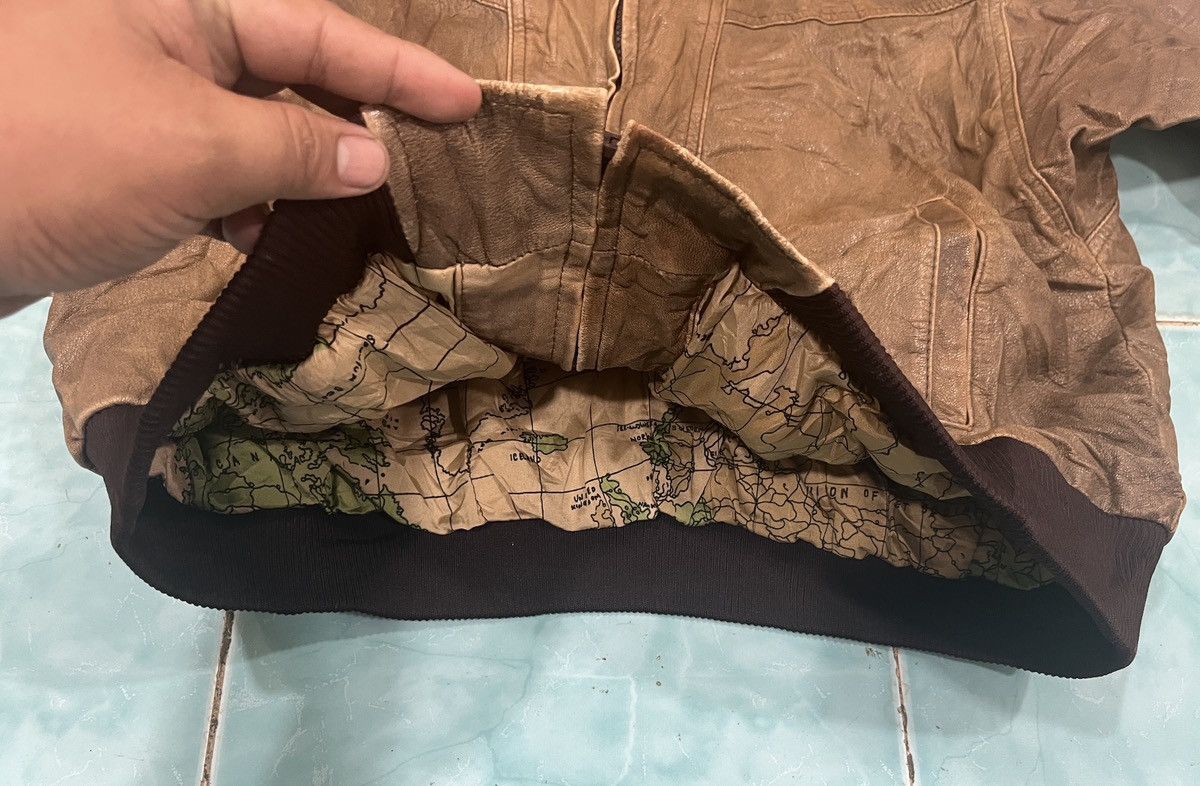 Japanese Brand × Leather VINTAGE RARE "World Map" Leather Jacket Bomber Size US L / EU 52-54 / 3 - 4 Thumbnail