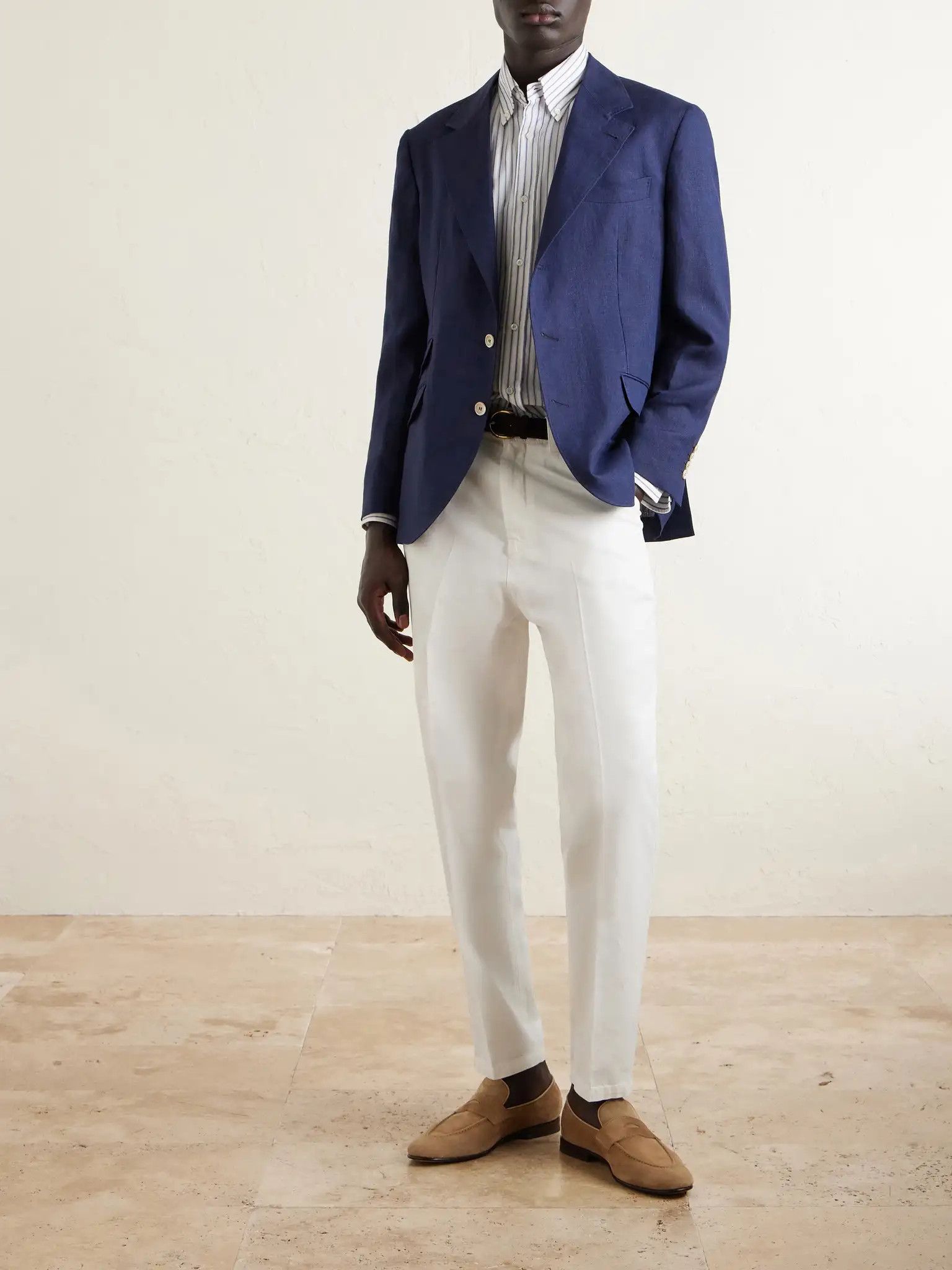 Brunello Cucinelli o1y0526 Single-breasted Blazer in Navy Blue Size US M / EU 48-50 / 2 - 6 Thumbnail