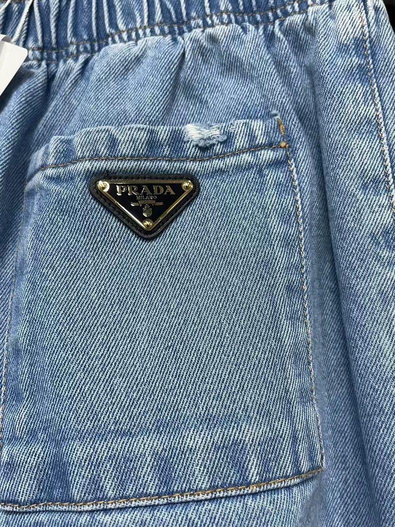 Prada Prada Size 25 Washed light blue metallic triangle jeans siz Size US 26 / EU 42 - 5 Thumbnail
