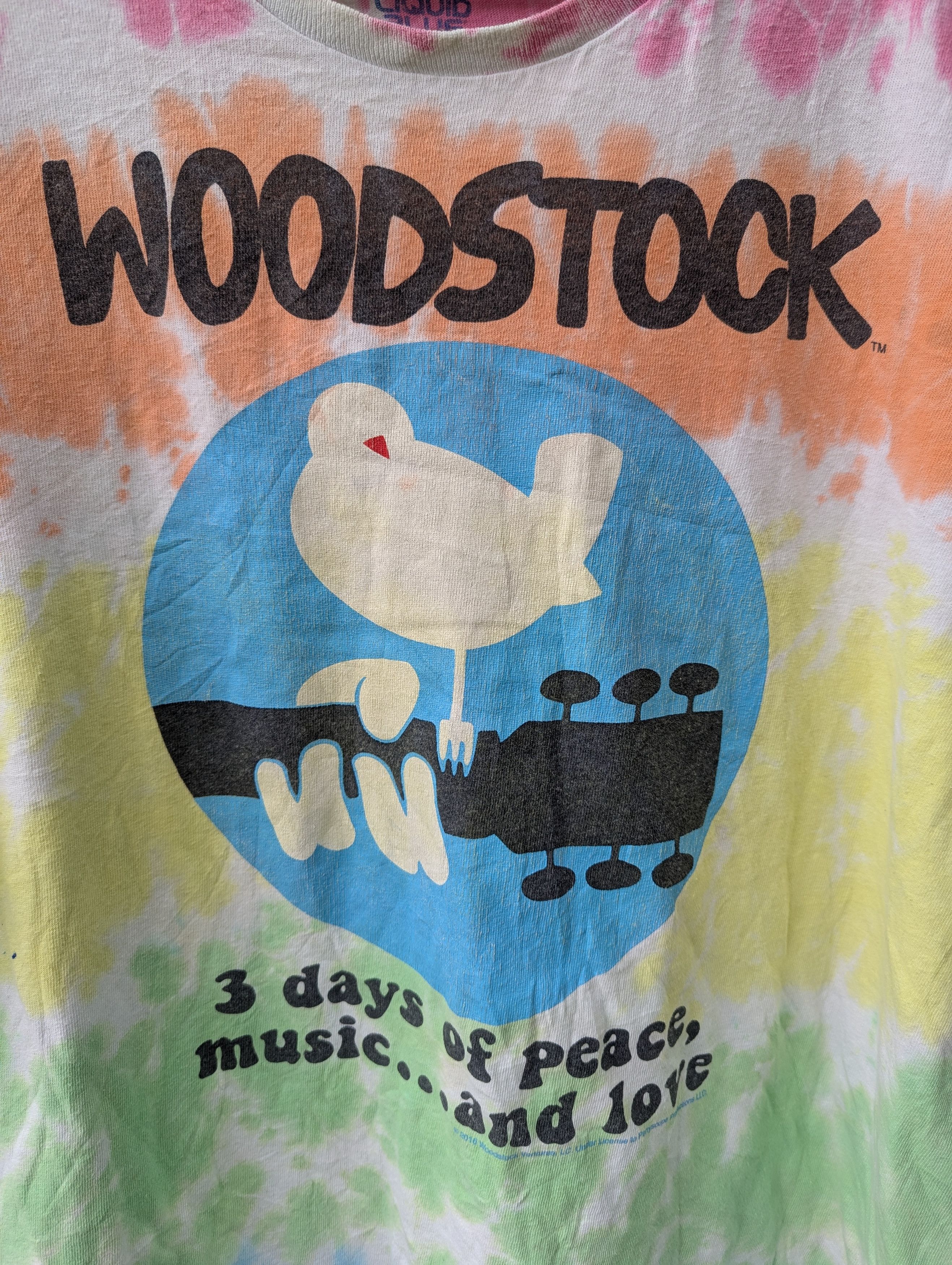 Band Tees Woodstock Liquid Blue Tie Dye 2016 Concert Music Tshirt Size US XL / EU 56 / 4 - 3 Thumbnail