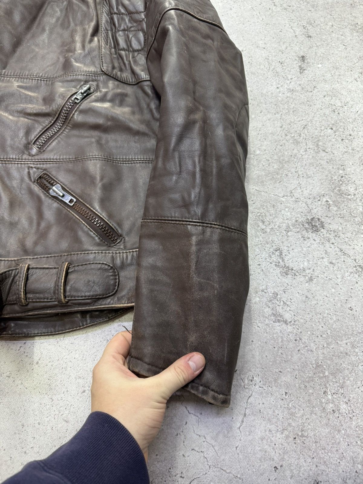 Japanese Brand Vintage 90s Stone Leather Multi-Zip Racing Jacket Size US M / EU 48-50 / 2 - 13 Thumbnail