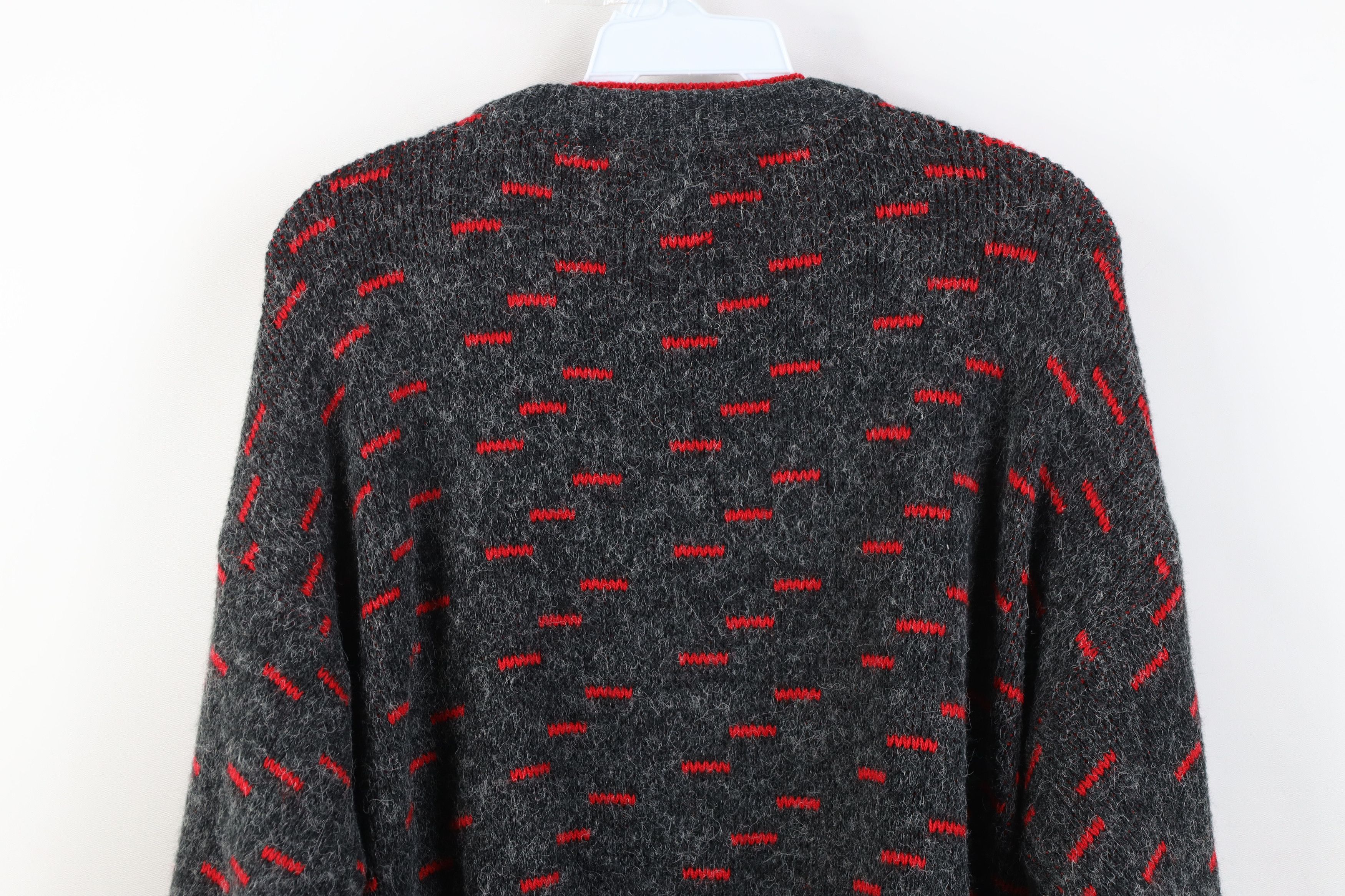 Vintage Vintage 90s Streetwear Geometric Knit Crewneck Sweater Gray Size M / US 6-8 / IT 42-44 - 10 Thumbnail