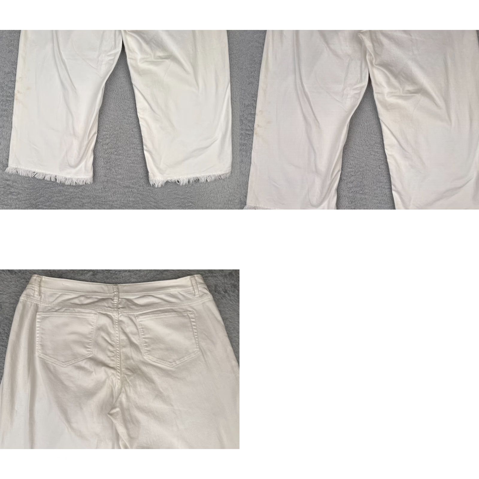J. Jill J. Jill Jeans Women 14 White Denim Capri Raw Hem Authentic Fit Cotton Blend 36x24 - Regular Jeans - Kid? Size 36" / US 14 / IT 50 - 10 Thumbnail