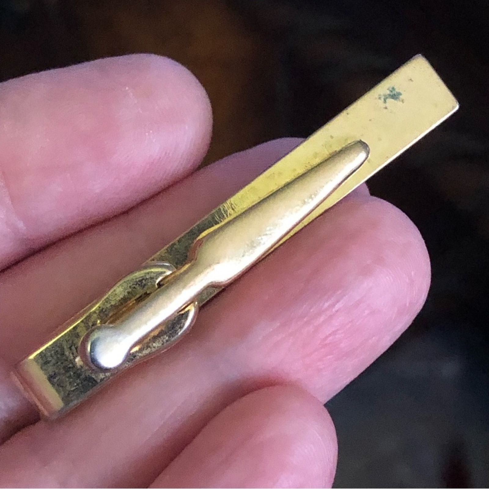 Vintage Vintage men’s gold tone simulated onyx tie bar Size ONE SIZE - 3 Thumbnail