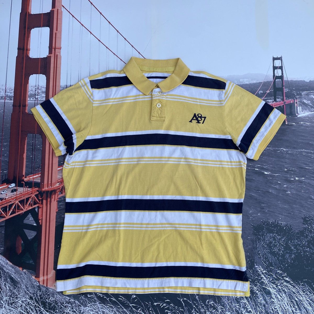 Aeropostale Aeropostale Shirt Size XL Striped Polo Short Sleeve A87 Y2K Size US XL / EU 56 / 4 - 1 Thumbnail