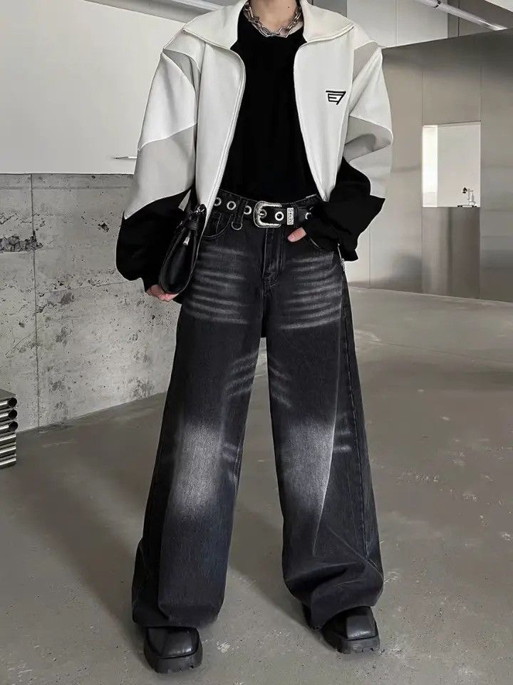 Japanese Brand × Vintage Baggy Jeans grunge Y2k high waist wide leg pants streetwear Size US 32 / EU 48 - 1 Thumbnail
