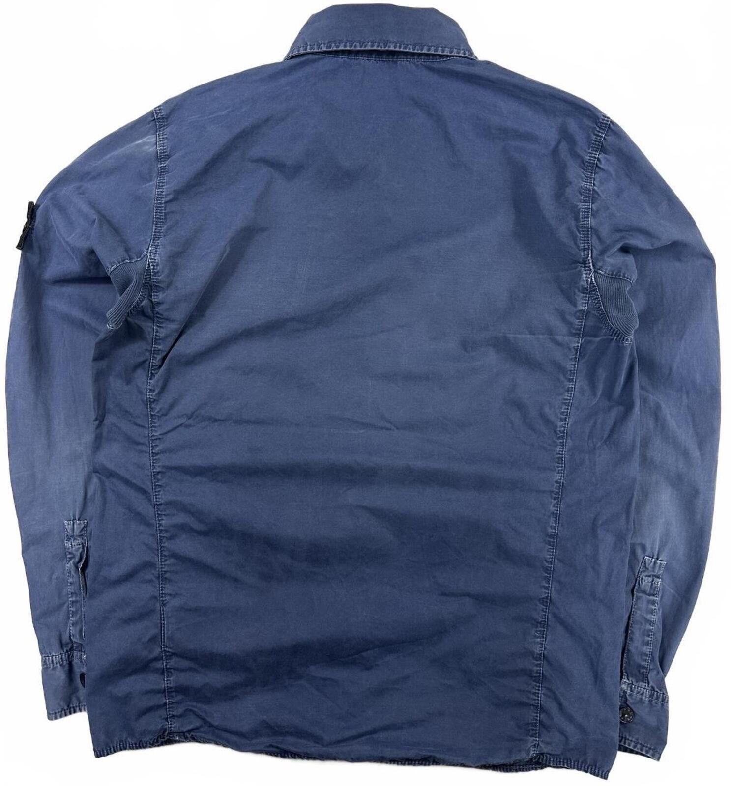 Stone Island Stone Island Zip Up Cotton Overshirt Blue Medium Size US M / EU 48-50 / 2 - 4 Thumbnail