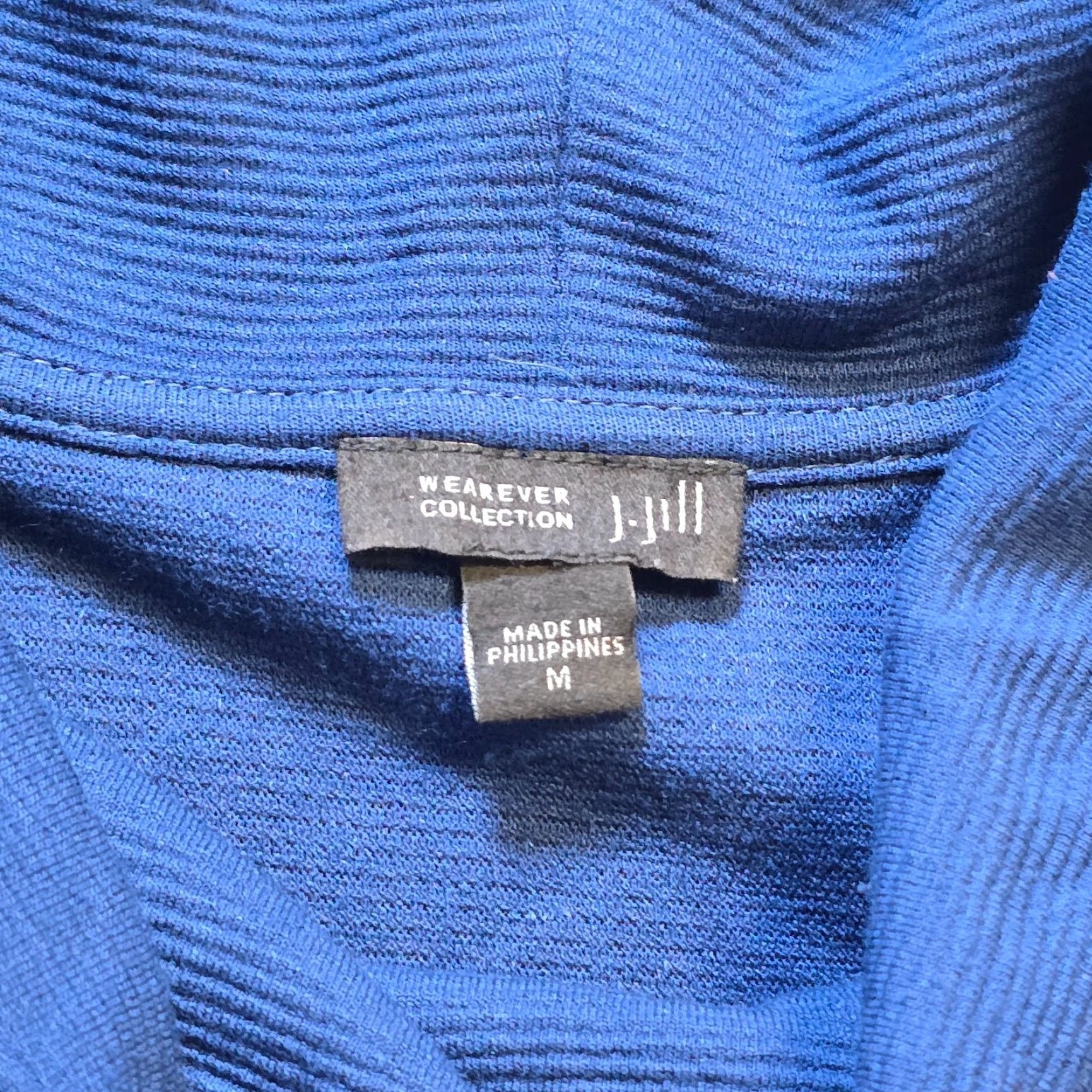 J. Jill J Jill Dress Womens Blue Cowl Neck Ribbed Stretch Shirt? Size M / US 6-8 / IT 42-44 - 4 Thumbnail