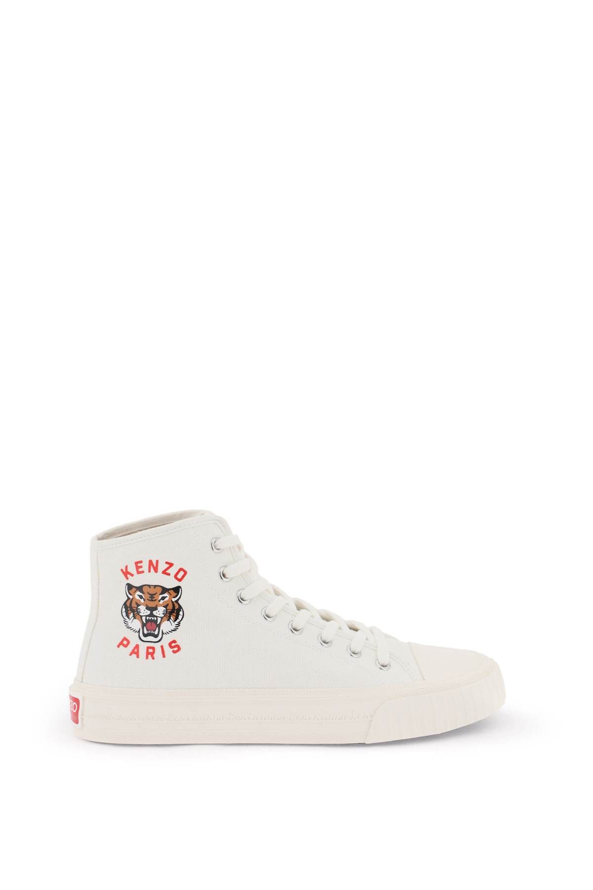 image of Kenzo Canvas High-Top Sneakers in White, Women's (Size 10)