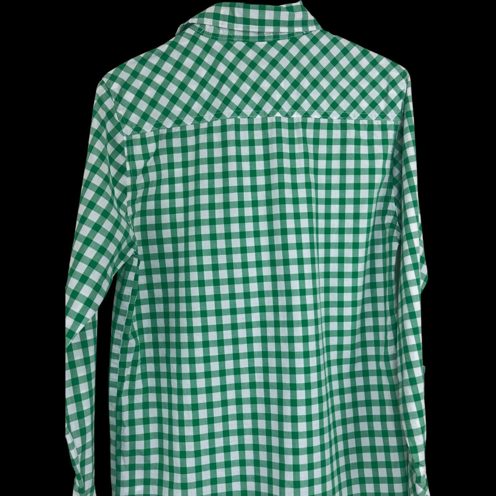 Eddie Bauer Eddie Bauer Kids XL Green White Gingham Long Sleeve Shirt Size US XL / EU 56 / 4 - 7 Thumbnail