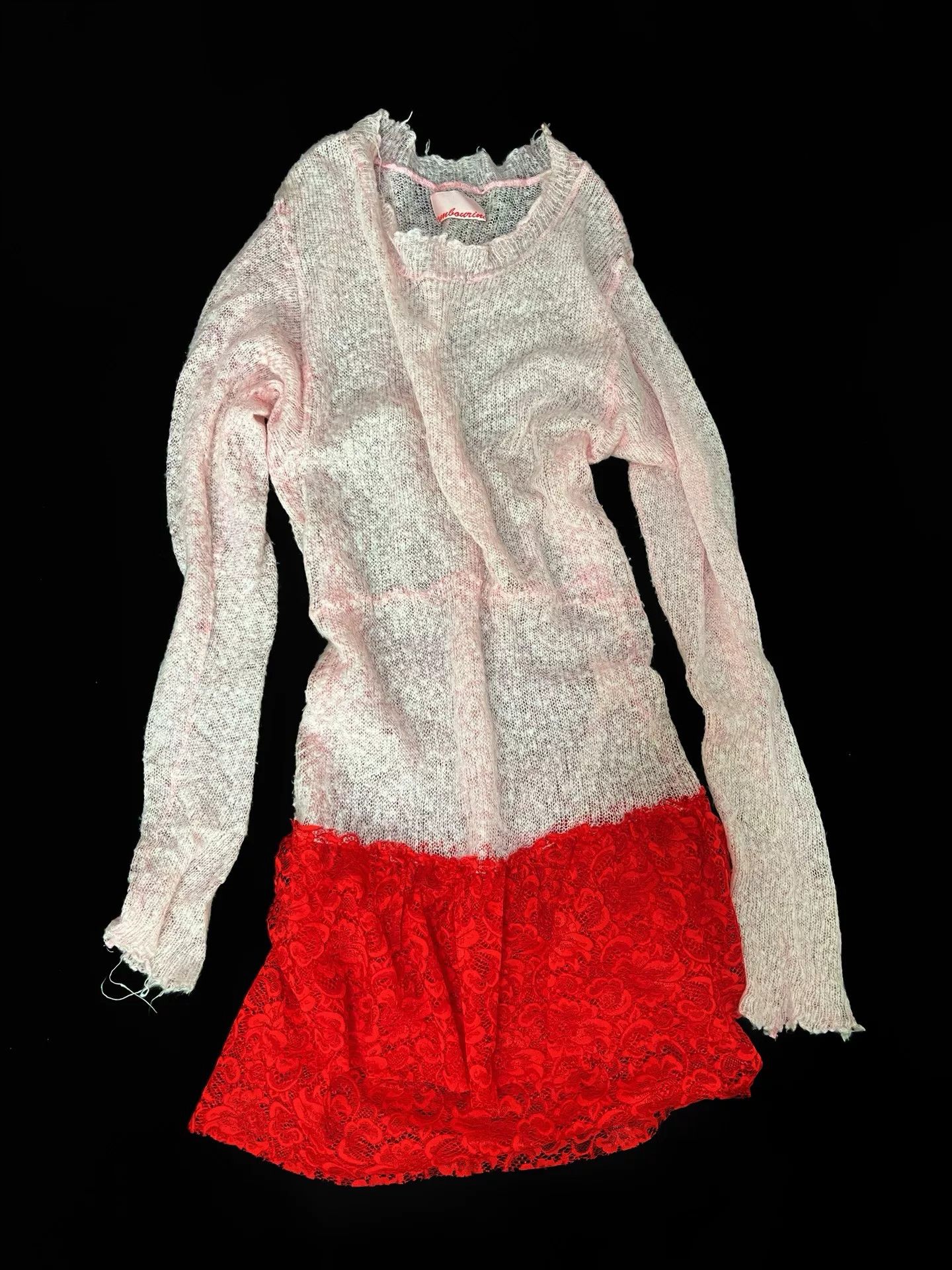 Nozomi Ishiguro Nozomi Ishiguro Light Pink Knit Lace Dress Size M / US 6-8 / IT 42-44 - 1 Thumbnail