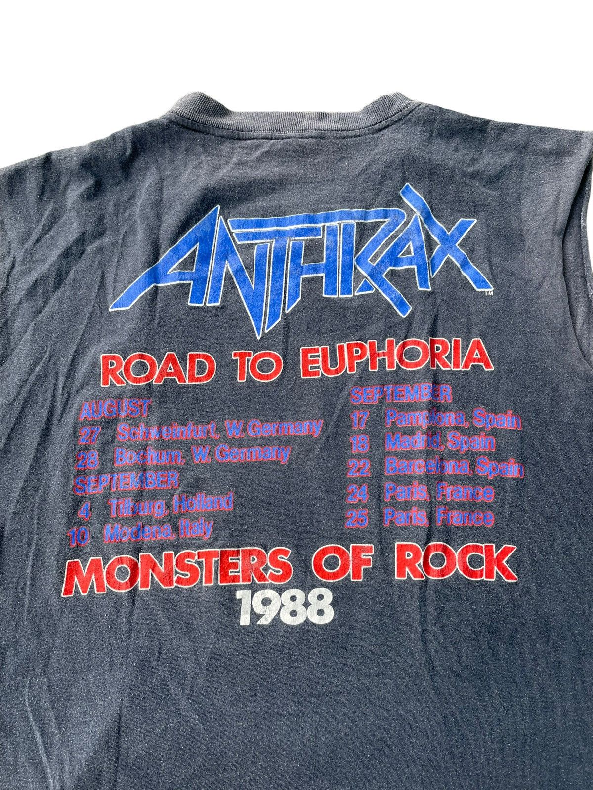 Band Tees VTG 1988 Anthrax Road To Euphoria Monster of Rock Size US L / EU 52-54 / 3 - 7 Thumbnail