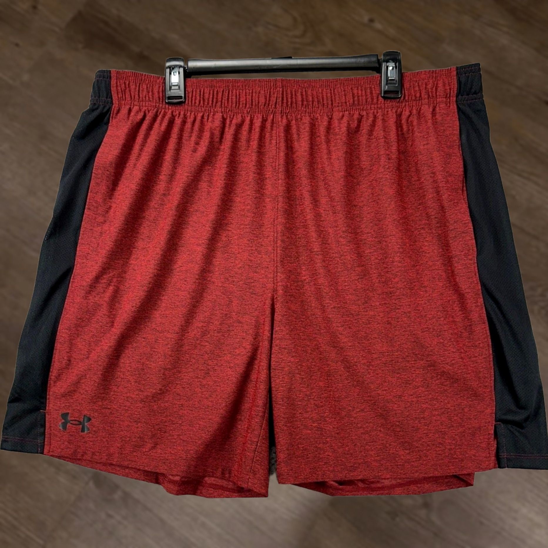 Under Armour Under Armour Shorts Men 2XL Red Black Training Pull On Stretch Elastic Waist NEW Size US 39 - 1 Thumbnail