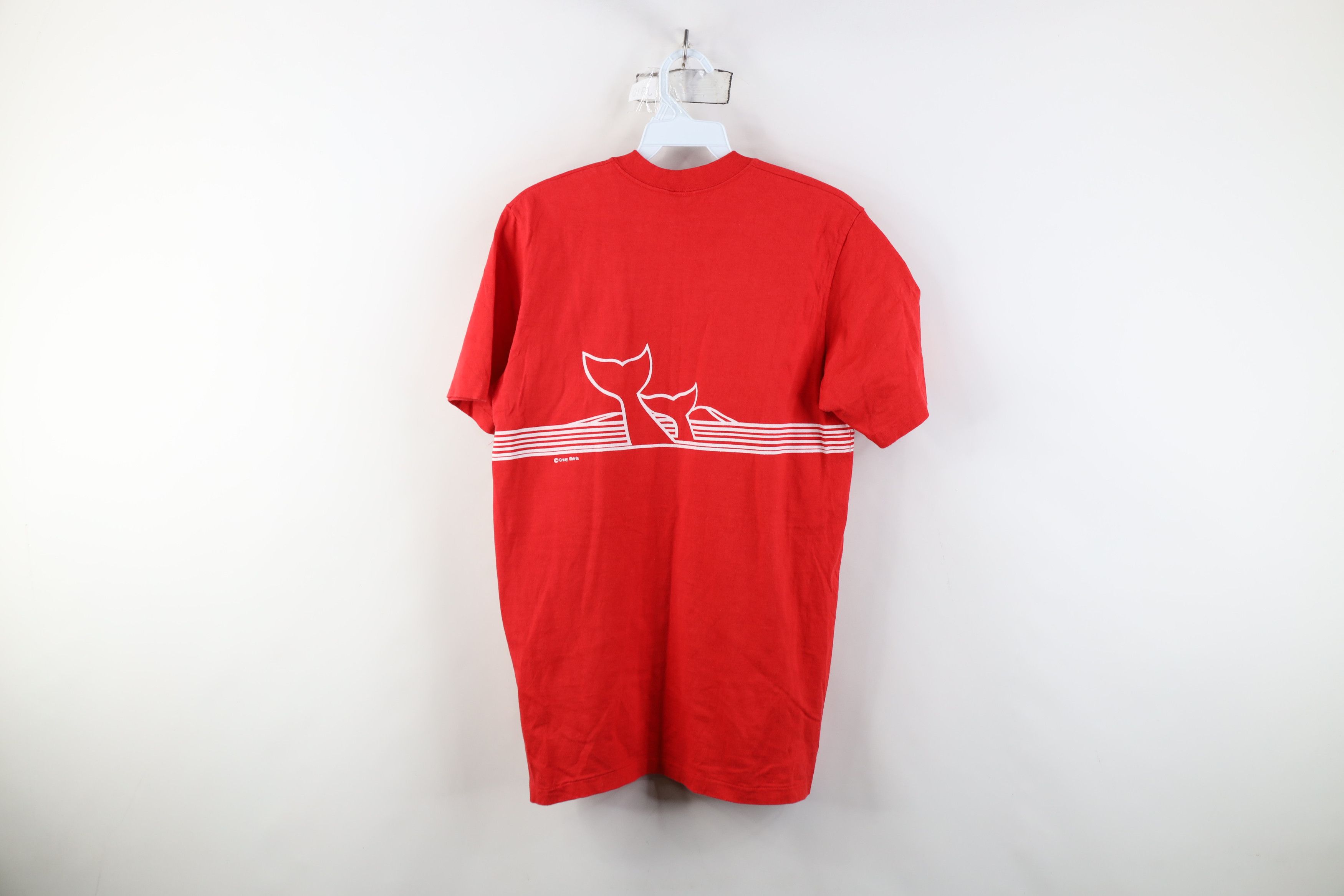 Vintage Vintage 70s Streetwear Maui Hawaii Whale T-Shirt Red USA Size M / US 6-8 / IT 42-44 - 13 Thumbnail