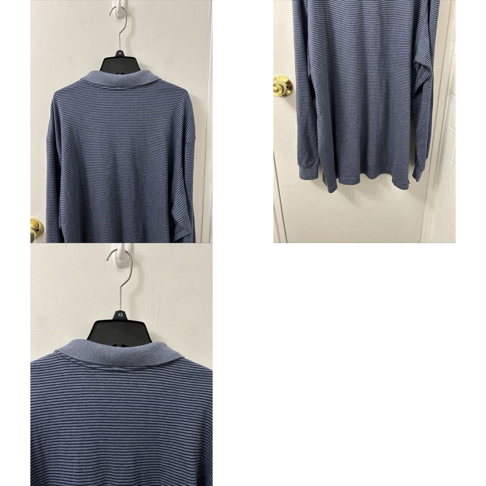 Vintage John Ashford Polo Shirt Mens XXL Blue Long Sleeve Striped Cotton NWT Size US XXL / EU 58 / 5 - 8 Thumbnail