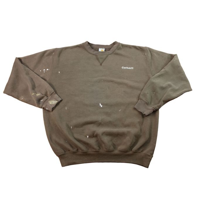 Carhartt Vintage 90's Carhartt Paint Splatter Sweatshirt Brown M 64YG
