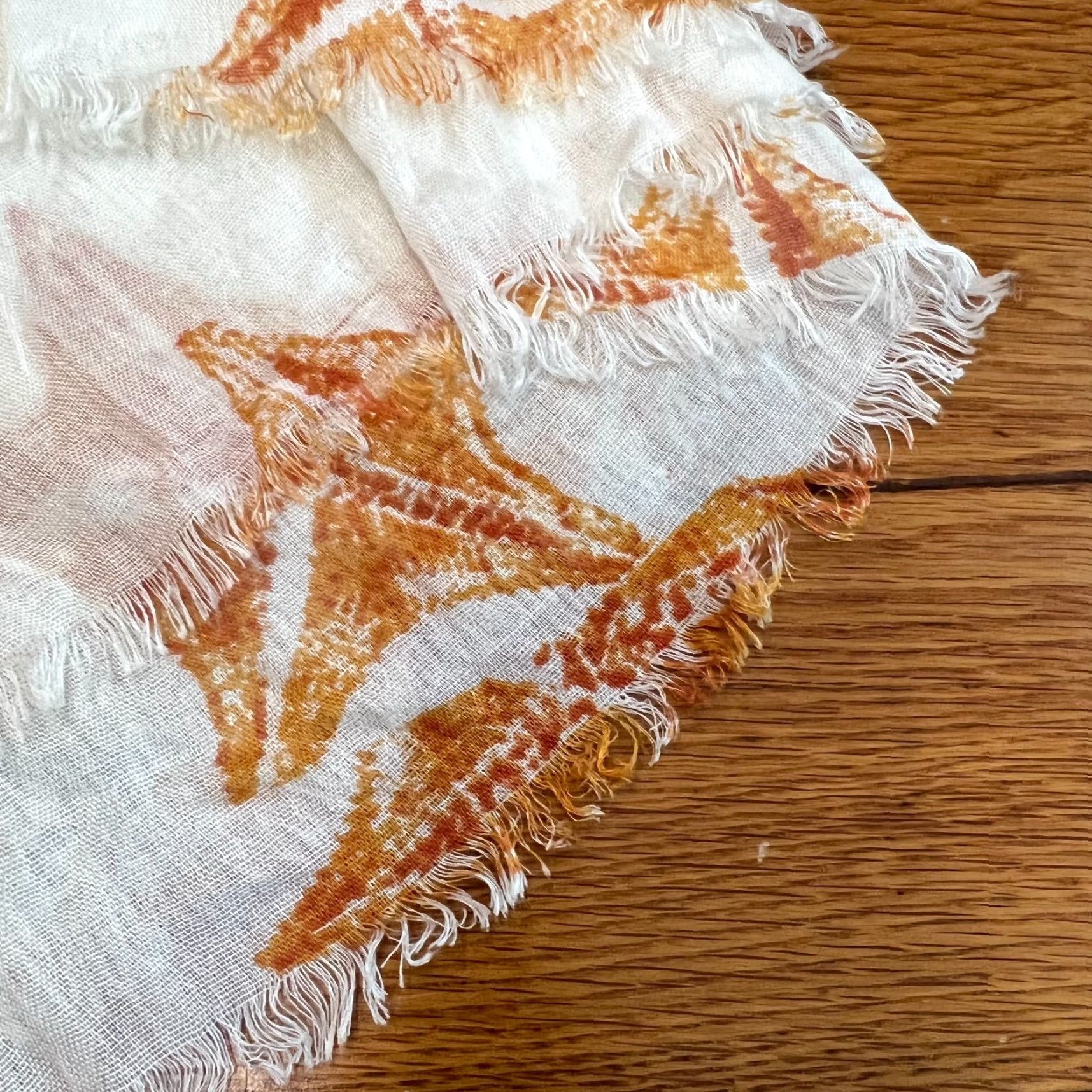 Vintage Vintage Starfish Print Women's Rectangle Scarf 72"x30" White Casual Classic Size ONE SIZE - 4 Thumbnail