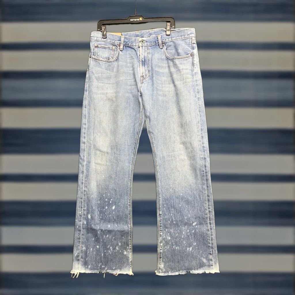 VINTAGE Gap Jeans Mens 38/36 Mid Rise Boot Fit Faded Bleached Workwear y2k Distressed – Gap 1969 Denim 5-Pocket Regular Jeans Blue Men
